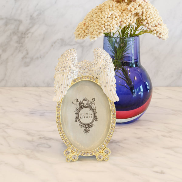 Load image into Gallery viewer, Olivia Riegel Gold Angel Wings 2.5&quot; x 3.5&quot; Frame
