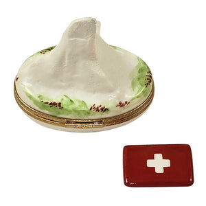 Rochard "Matterhorn with Removable Swiss Flag" Limoges Box