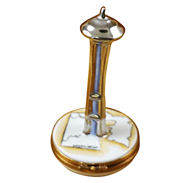 Load image into Gallery viewer, Rochard "Seattle Space Needle on Washington Map" Limoges Box
