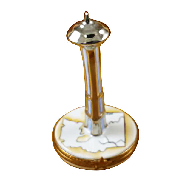 Load image into Gallery viewer, Rochard "Seattle Space Needle on Washington Map" Limoges Box
