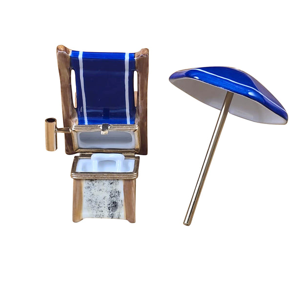 Load image into Gallery viewer, Rochard "30A - Seaside/Watercolor Florida Beach Chair with Umbrella" Limoges Box
