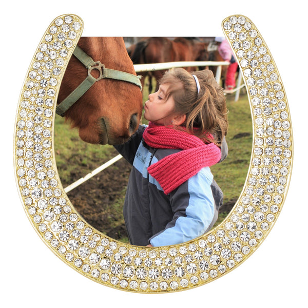 Load image into Gallery viewer, Olivia Riegel Gold Horseshoe 3.5&quot; Frame
