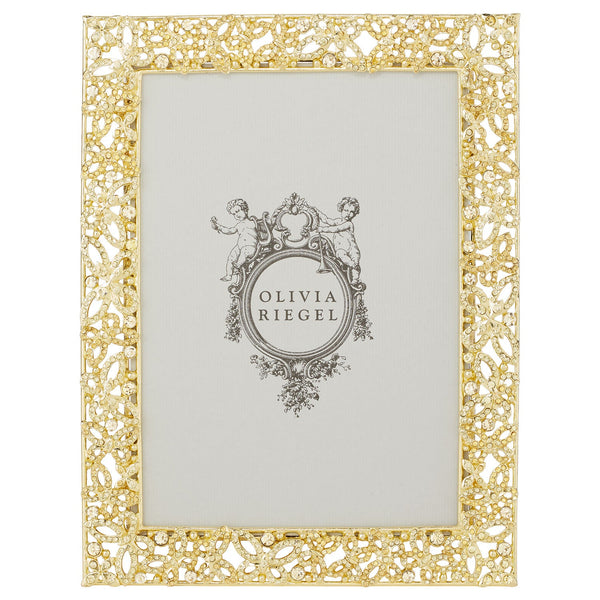 Load image into Gallery viewer, Olivia Riegel Gold Papillon with Jonquil Crystals 5&quot; x 7&quot; Frame
