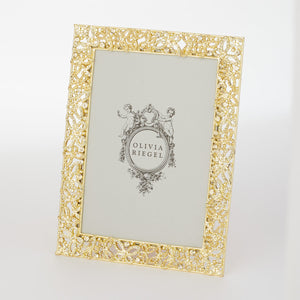 Olivia Riegel Gold Papillon with Jonquil Crystals 5" x 7" Frame