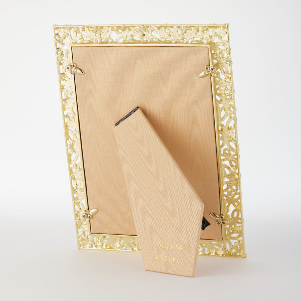 Load image into Gallery viewer, Olivia Riegel Gold Papillon with Jonquil Crystals 5&quot; x 7&quot; Frame
