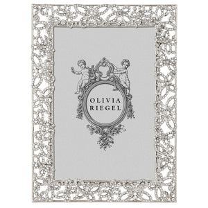 Olivia Riegel Silver Papillon with Crystals 4" x 6" Frame