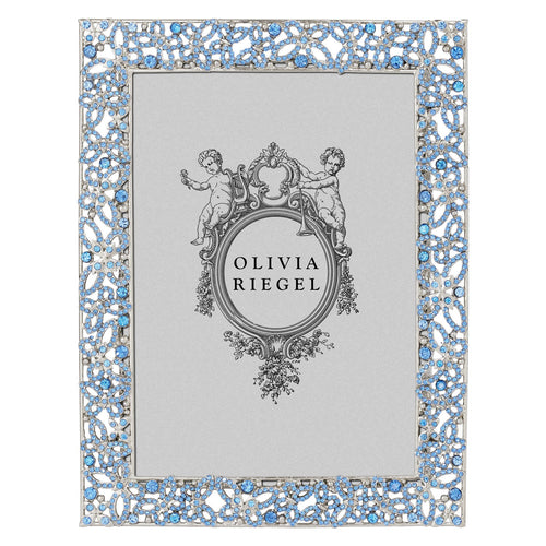 Olivia Riegel Silver Papillon with Sapphire Crystals 5
