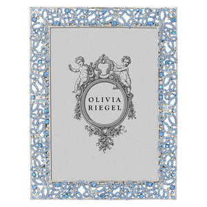 Olivia Riegel Silver Papillon with Sapphire Crystals 5" x 7" Frame