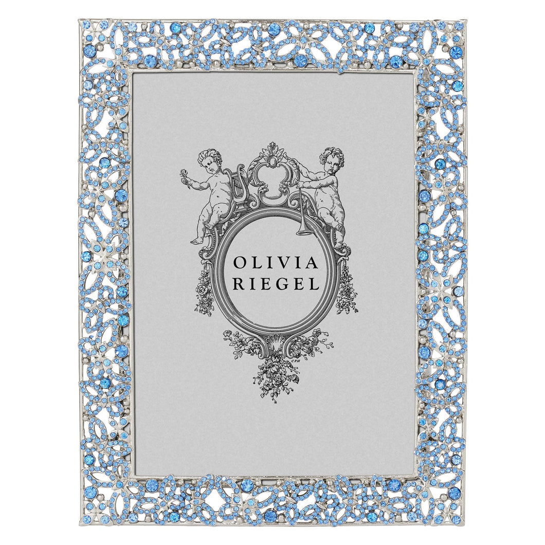 Olivia Riegel Silver Papillon with Sapphire Crystals 5