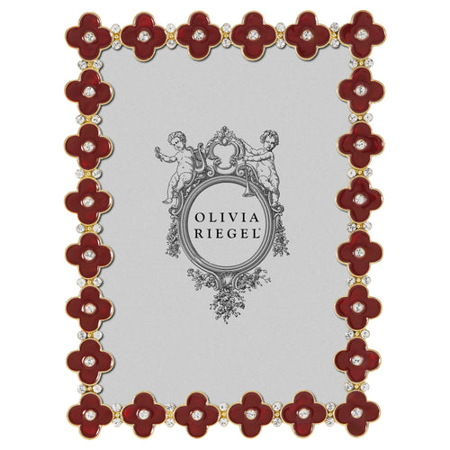 Olivia Riegel Gold Crimson Enamel Clover 5