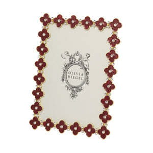 Olivia Riegel Gold Crimson Enamel Clover 5" x 7" Frame