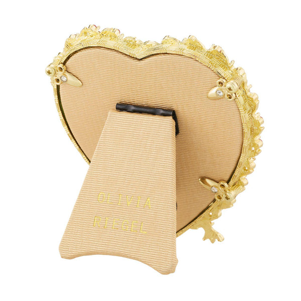 Load image into Gallery viewer, Olivia Riegel Gold Contessa Heart 3.5" Frame with Ruby Crystals &amp; Red Pearls
