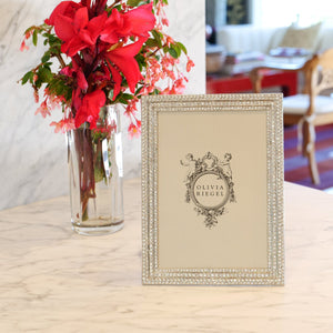 Olivia Riegel Silver Classic Crystal Pavé 5" x 7" Frame