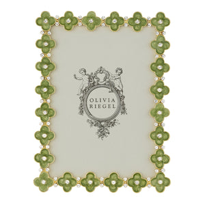 Olivia Riegel Gold Celadon Enamel Clover 5" x 7" Frame