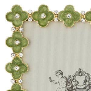 Olivia Riegel Gold Celadon Enamel Clover 5" x 7" Frame