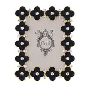 Olivia Riegel Black Enamel Clover 2.5" x 3.5" Frame, Gold