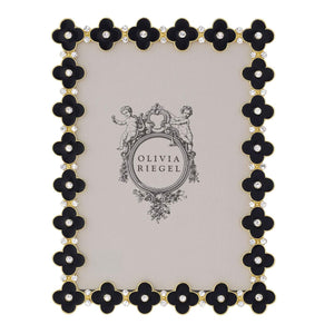 Olivia Riegel Black Enamel Clover 5" x 7" Frame, Gold