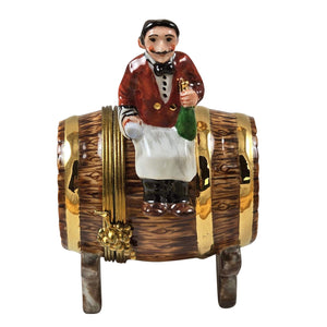 Rochard "Sommelier on Wine Barrel" Limoges Box
