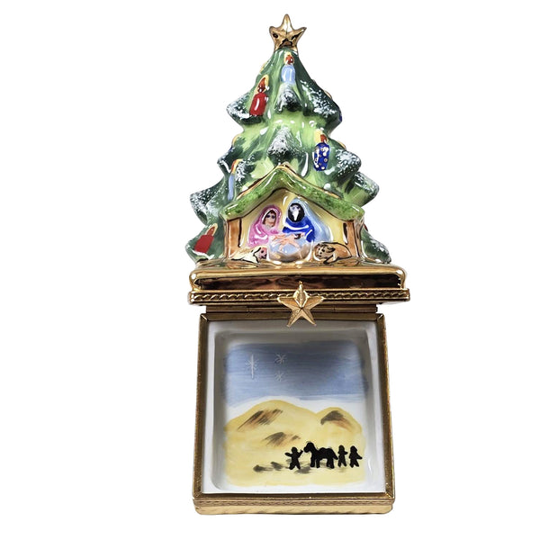 Load image into Gallery viewer, Rochard &quot;Tree with Manger&quot; Limoges Box
