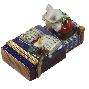 Rochard "Christmas Mouse in Matchbox" Limoges Box