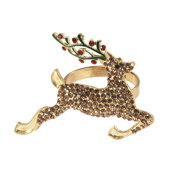 Load image into Gallery viewer, Bodrum Linens Reindeer - Napkin Rings - Set of 4
