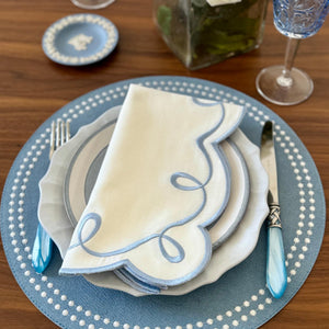 Bodrum Linens Ribbon Twirl - Linen Napkins - Set of 4