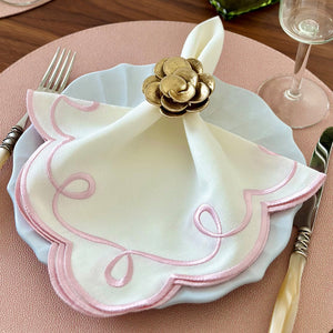 Bodrum Linens Ribbon Twirl - Linen Napkins - Set of 4