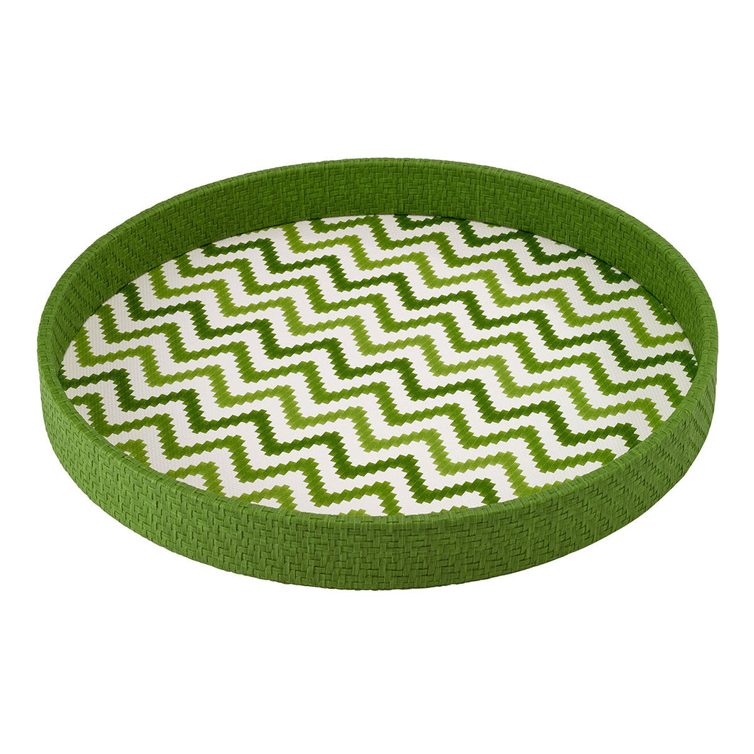 Bodrum Linens Ripple Grass Round Tray