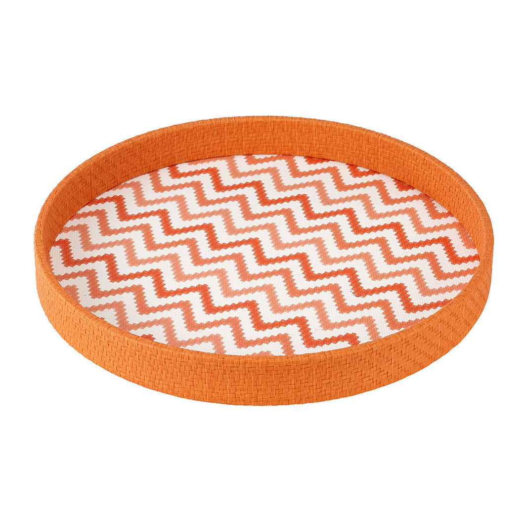 Bodrum Linens Ripple Pumpkin Round Tray