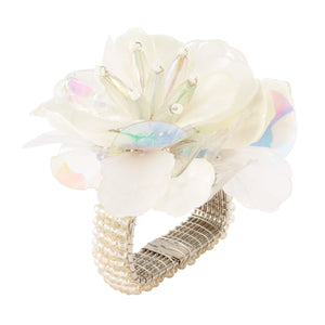 Bodrum Linens Roselily - Napkin Rings - Set of 4