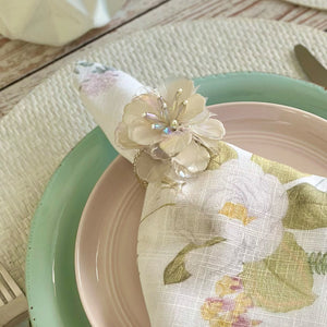 Bodrum Linens Roselily - Napkin Rings - Set of 4