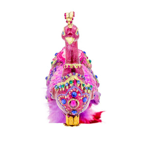 Jay Strongwater Peacock Ornament Clip - Bright Pink