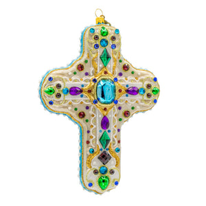 Jay Strongwater Sacred Jewel Cross Ornament