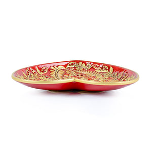 Jay Strongwater Aria Floral Heart Trinket Tray - Ruby