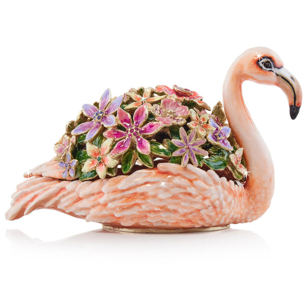 Load image into Gallery viewer, Jay Strongwater Clover Floral Flamingo Box
