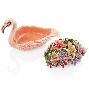 Jay Strongwater Clover Floral Flamingo Box