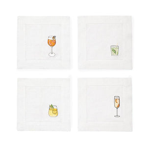 Sferra Aperitivo - 6" Cocktail Napkin, Set Of 4