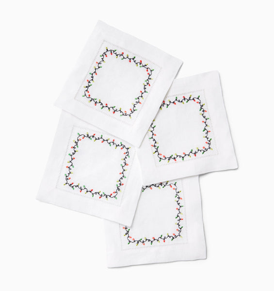 Load image into Gallery viewer, Sferra Luci - Set of 4 - Red/Green Cocktail Napkins
