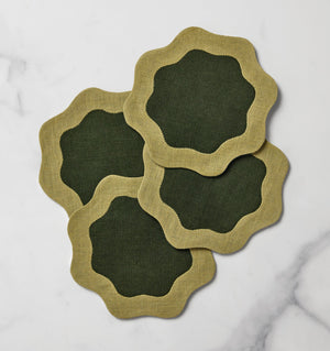 Sferra Ondulato - Forest/Celadon - Set of 6 - Cocktail Napkins