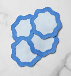 Sferra Ondulato - Sky/Cobalt - Set of 6 - Cocktail Napkins