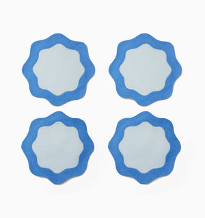 Sferra Ondulato - Sky/Cobalt - Set of 6 - Cocktail Napkins