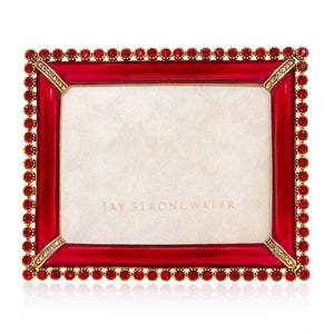 Jay Strongwater Emilia Stone Edge 3" x 4" Picture Frame - Ruby