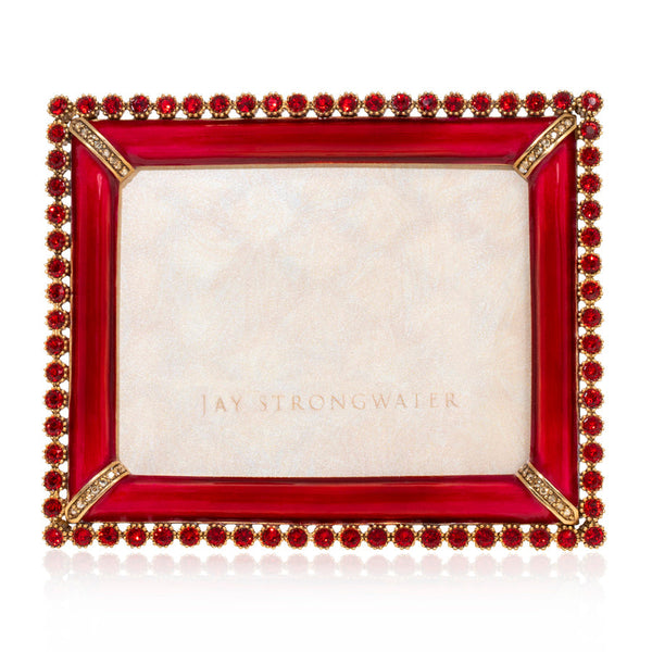 Load image into Gallery viewer, Jay Strongwater Emilia Stone Edge 3" x 4" Picture Frame - Ruby
