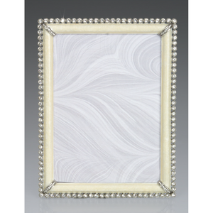 Jay Strongwater Lucas Stone Edge 5" x 7" Picture Frame - Crystal Pearl