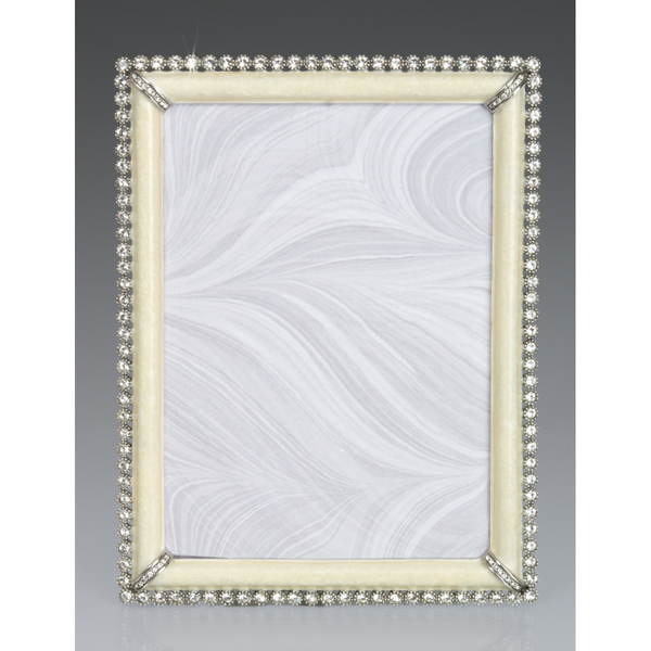 Load image into Gallery viewer, Jay Strongwater Lucas Stone Edge 5" x 7" Picture Frame - Crystal Pearl

