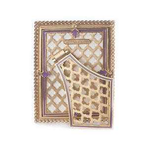 Jay Strongwater Lorraine Stone Edge 4" x 6" Picture Frame - Lavender