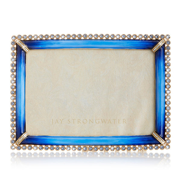 Load image into Gallery viewer, Jay Strongwater Lorraine Stone Edge 4" x 6" Picture Frame - Lapis

