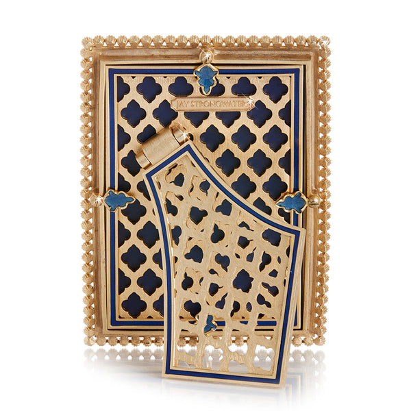 Load image into Gallery viewer, Jay Strongwater Lorraine Stone Edge 4" x 6" Picture Frame - Lapis
