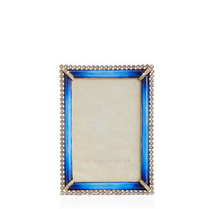 Jay Strongwater Lorraine Stone Edge 4" x 6" Picture Frame - Lapis