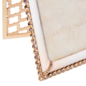 Jay Strongwater Lorraine Stone Edge 4" x 6" Picture Frame - Boudoir
